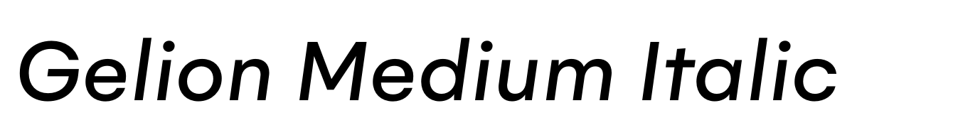 Gelion Medium Italic